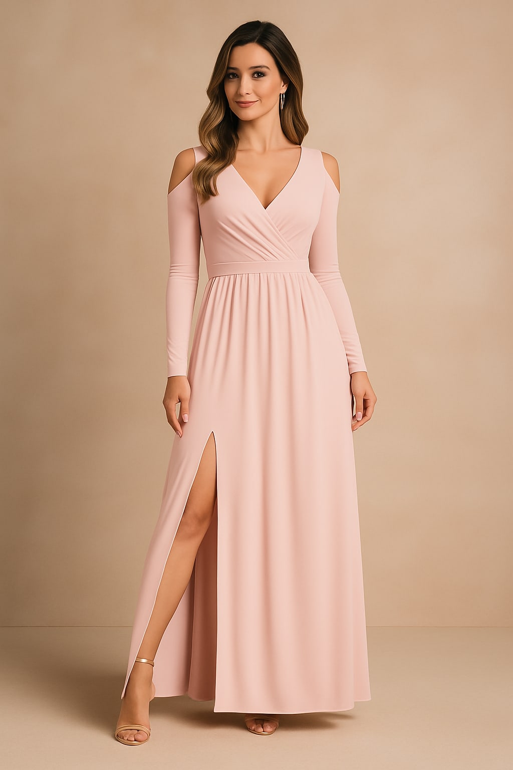 Women's V-Neck Wedding Guest Maxi Dress | Alexis Nelson_3