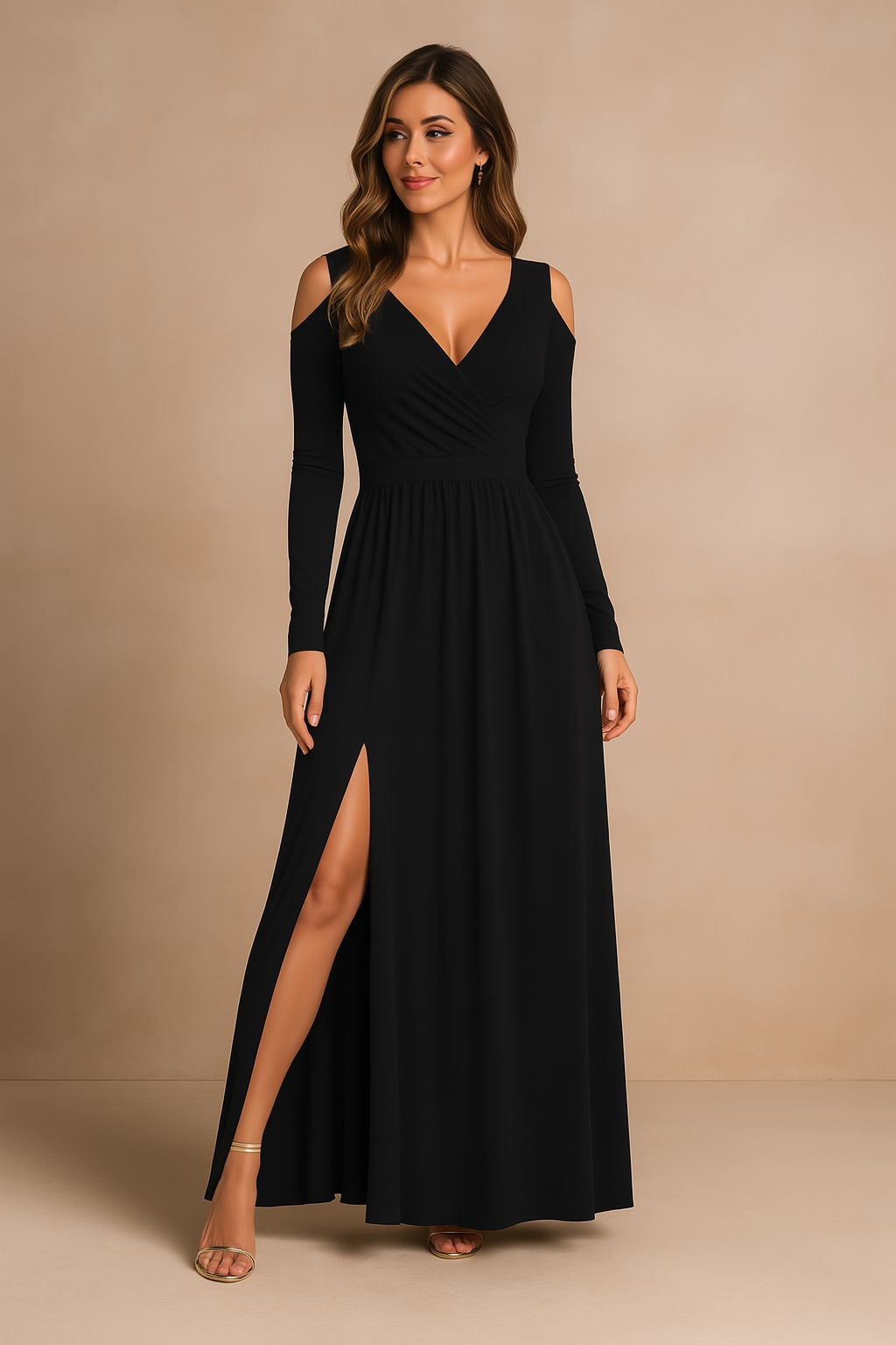 Women's V-Neck Wedding Guest Maxi Dress | Alexis Nelson_5