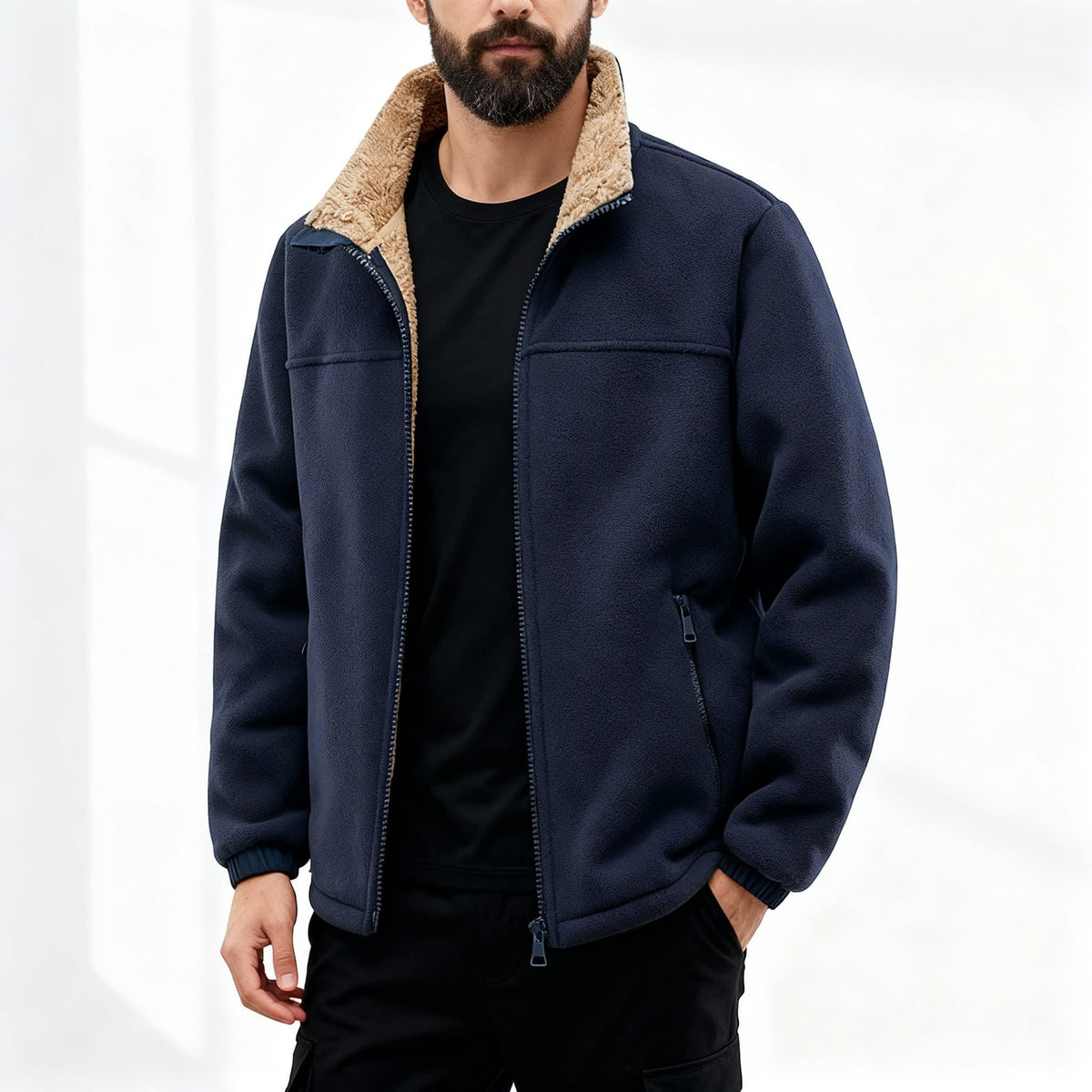 Men's Sherpa Lined Fleece Jacket | Brendan_2