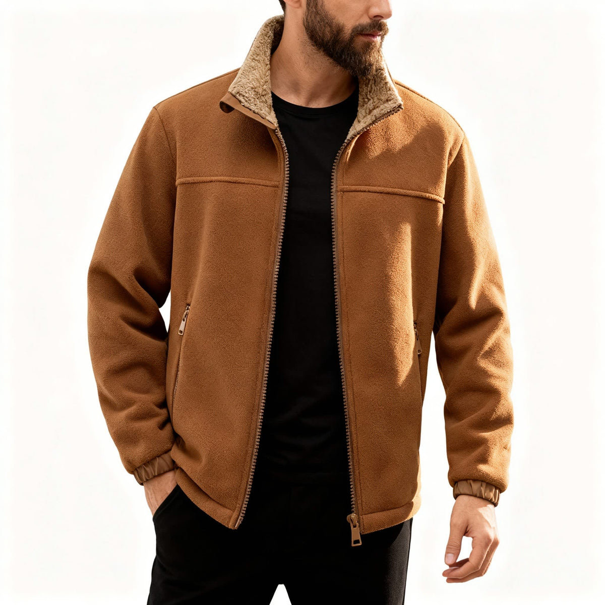 Men's Sherpa Lined Fleece Jacket | Brendan_3