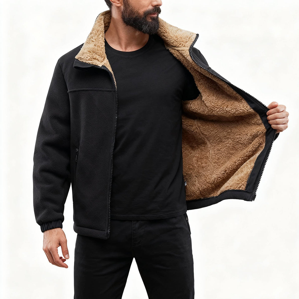 Men's Sherpa Lined Fleece Jacket | Brendan_4