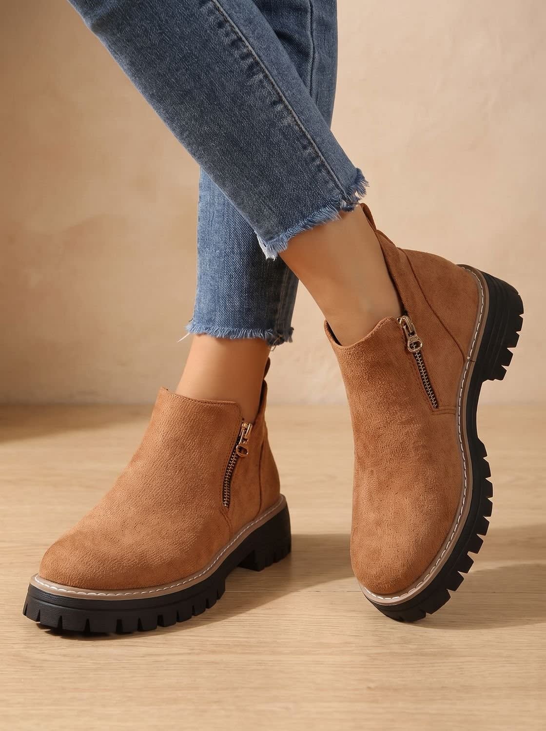 Women's Chunky Side Zip Orthopedic Boots | Ianthe_10