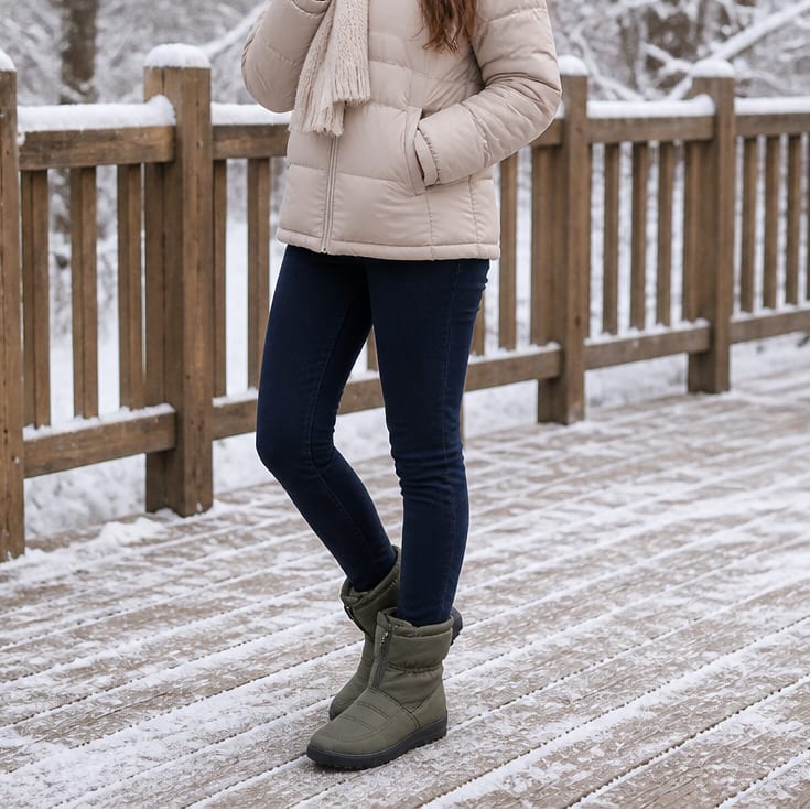 Women's Quilted Zip Up Snow Boots | Maeve_10