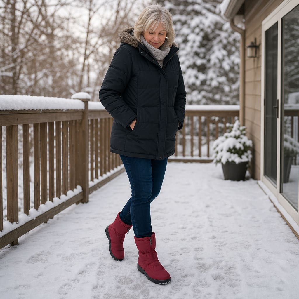 Women's Quilted Zip Up Snow Boots | Maeve_3