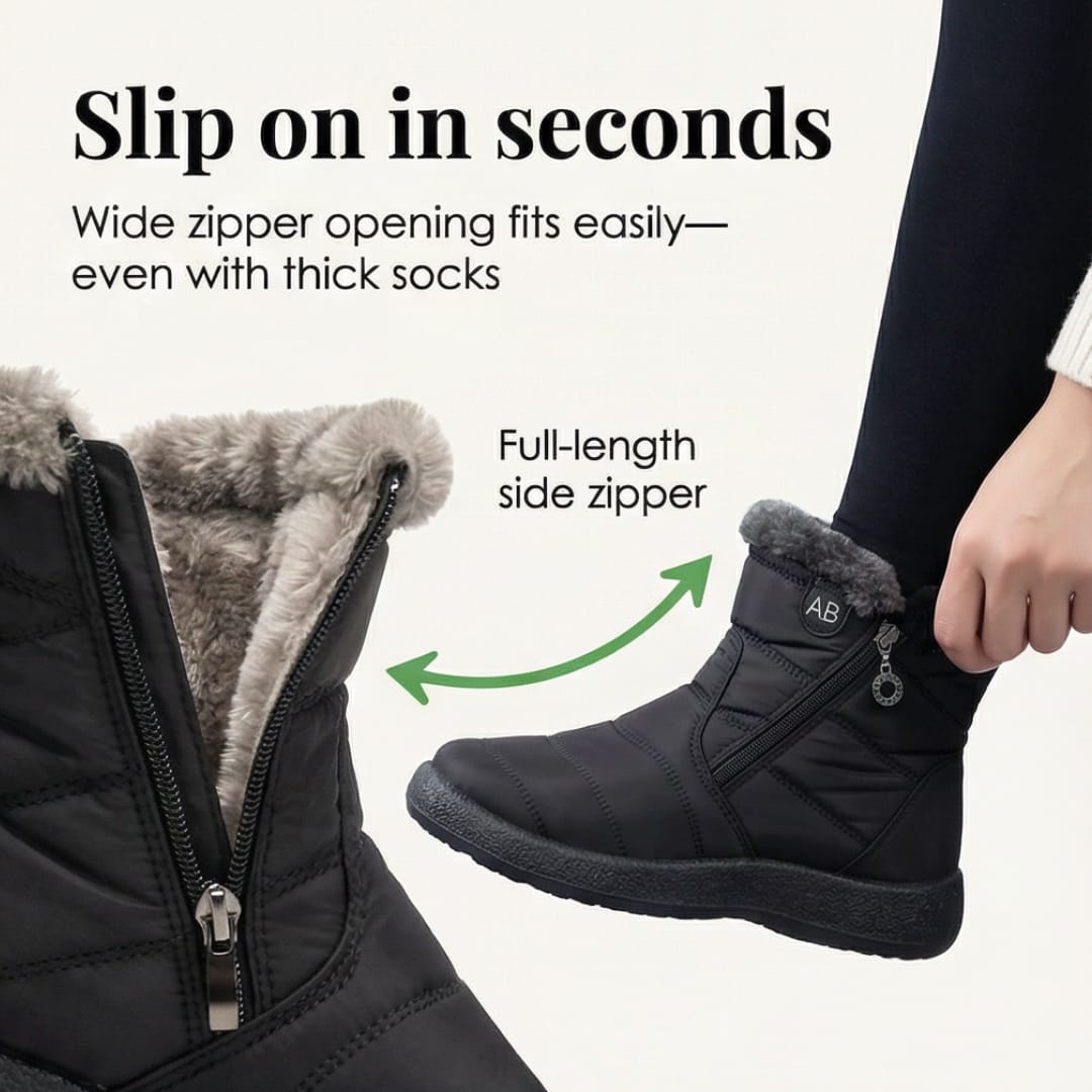 Women's Fur Lined Side Zip Winter Boots | Phoebe_4