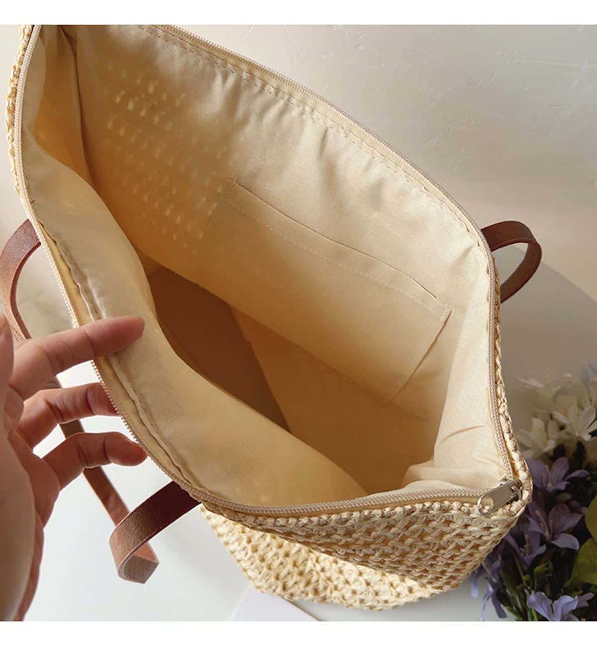 Women's Woven Straw Tote Bag | Summer_10