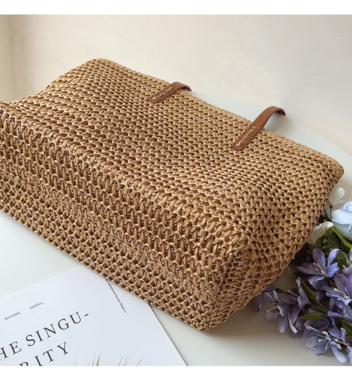Women's Woven Straw Tote Bag | Summer_4