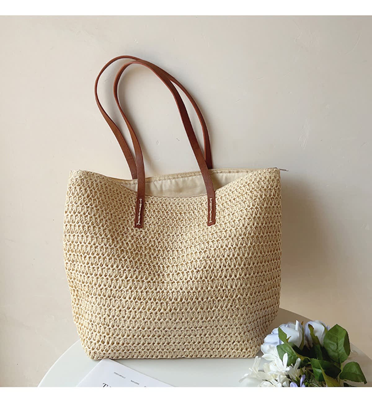 Women's Woven Straw Tote Bag | Summer_6