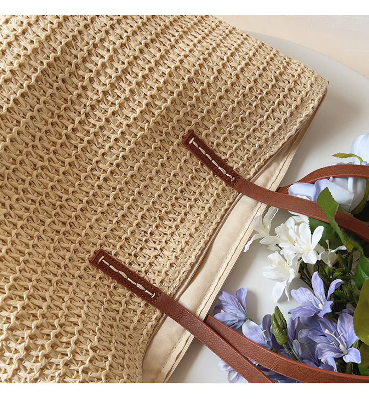 Women's Woven Straw Tote Bag | Summer_8