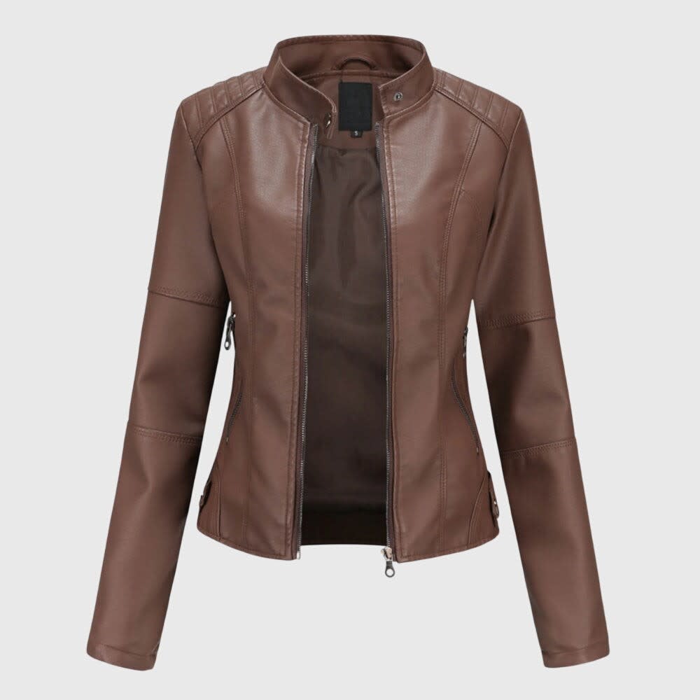 Women's Faux Leather Biker Jacket | Lacey_2