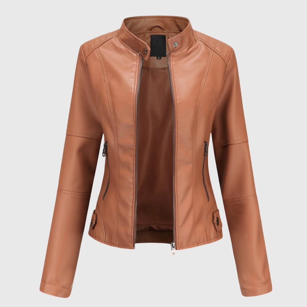 Women's Faux Leather Biker Jacket | Lacey_3