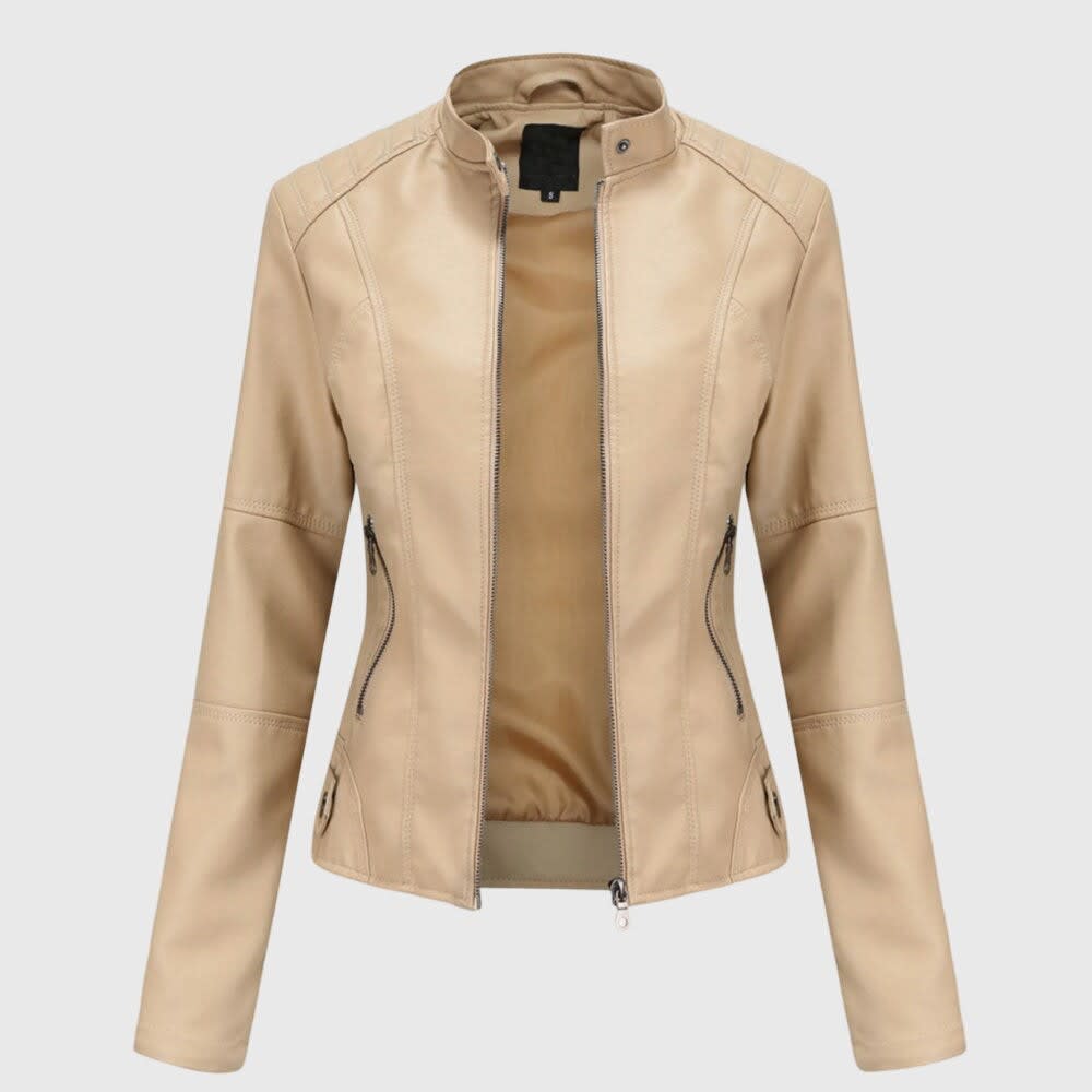 Women's Faux Leather Biker Jacket | Lacey_4