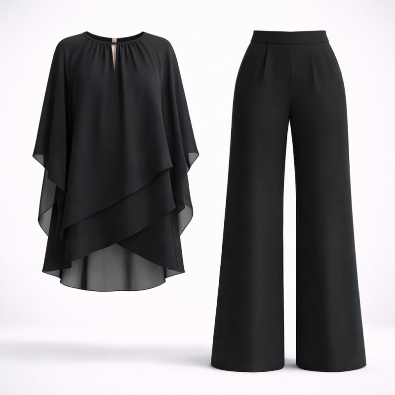 Women's Chiffon Wide Leg Two-Piece Set | Ulrica_1