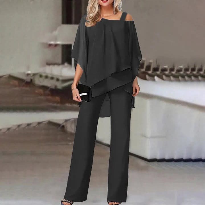 Women's Chiffon Wide Leg Two-Piece Set | Ulrica_2