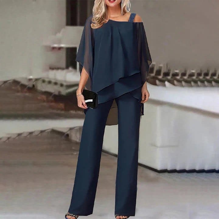 Women's Chiffon Wide Leg Two-Piece Set | Ulrica_6