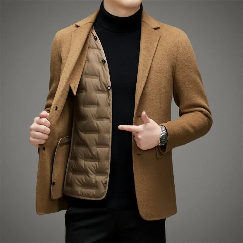 Men's Virgin Wool Overcoat with Removable Down Liner | Vaughn_1