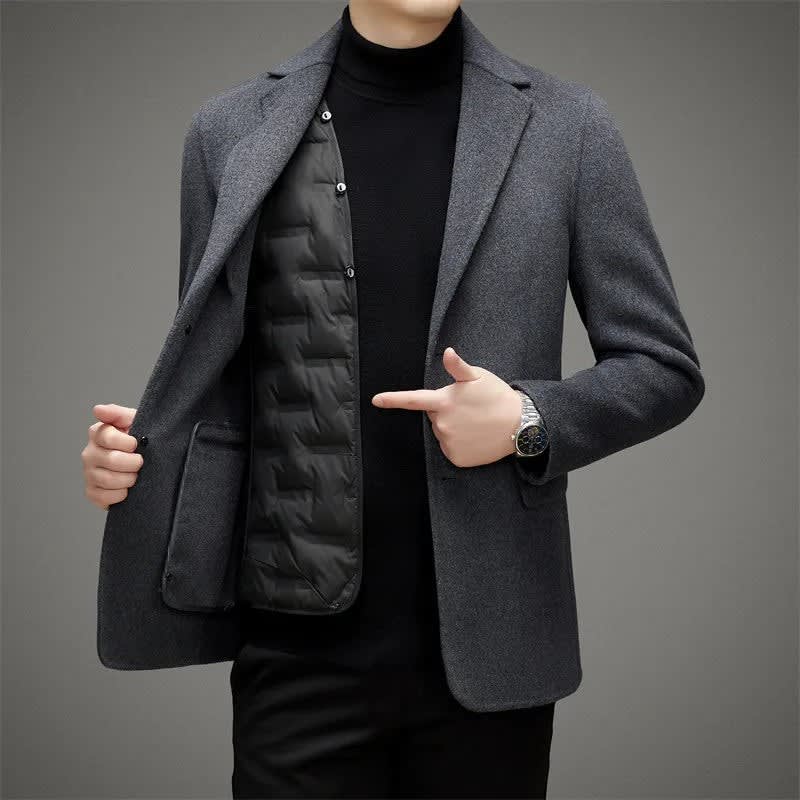 Men's Virgin Wool Overcoat with Removable Down Liner | Vaughn_4
