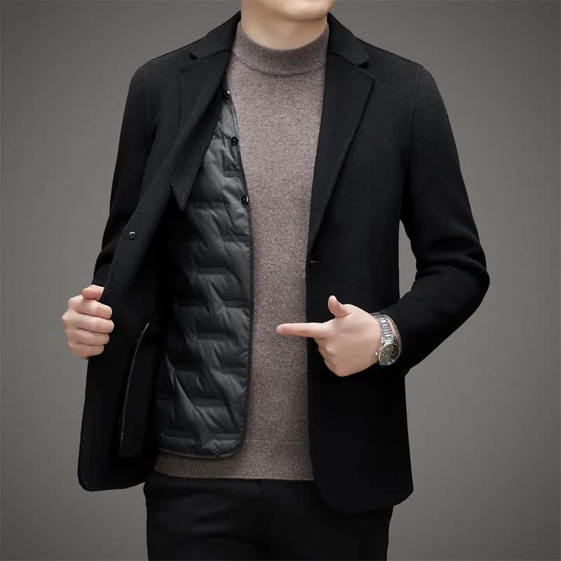 Men's Virgin Wool Overcoat with Removable Down Liner | Vaughn_7