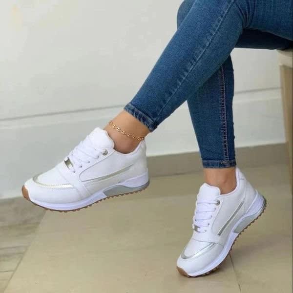 Women's Metallic Stripe Orthopedic Trainers | Oriana_2