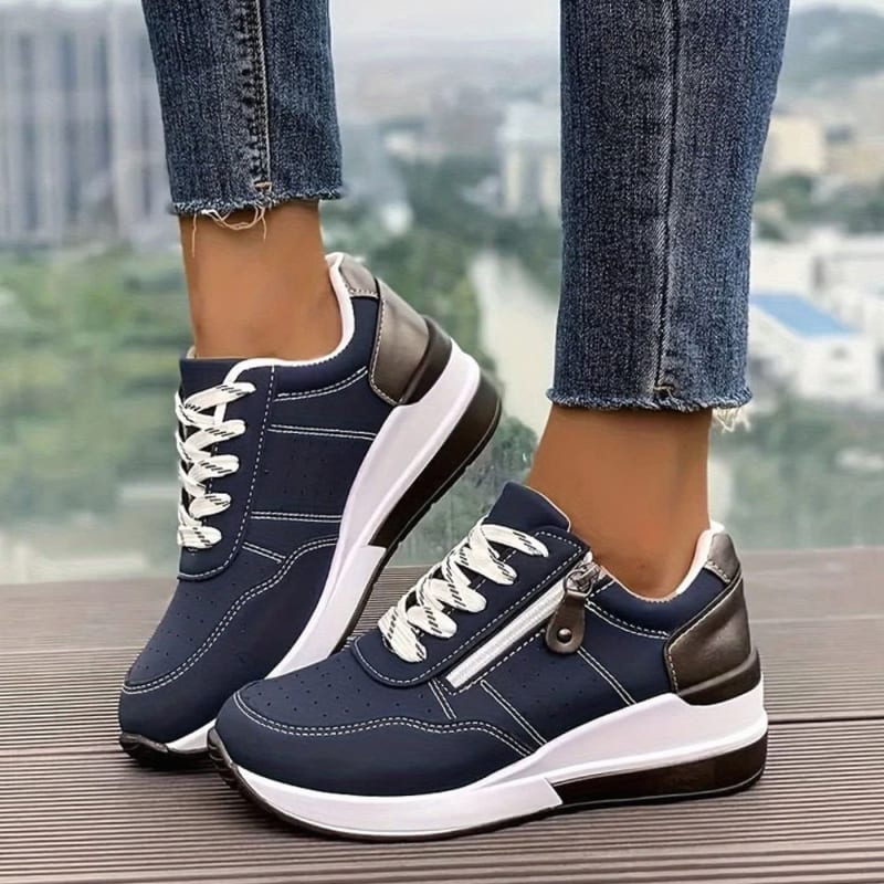 Women's Side Zip Wedge Orthopedic Trainers | Ginny_1