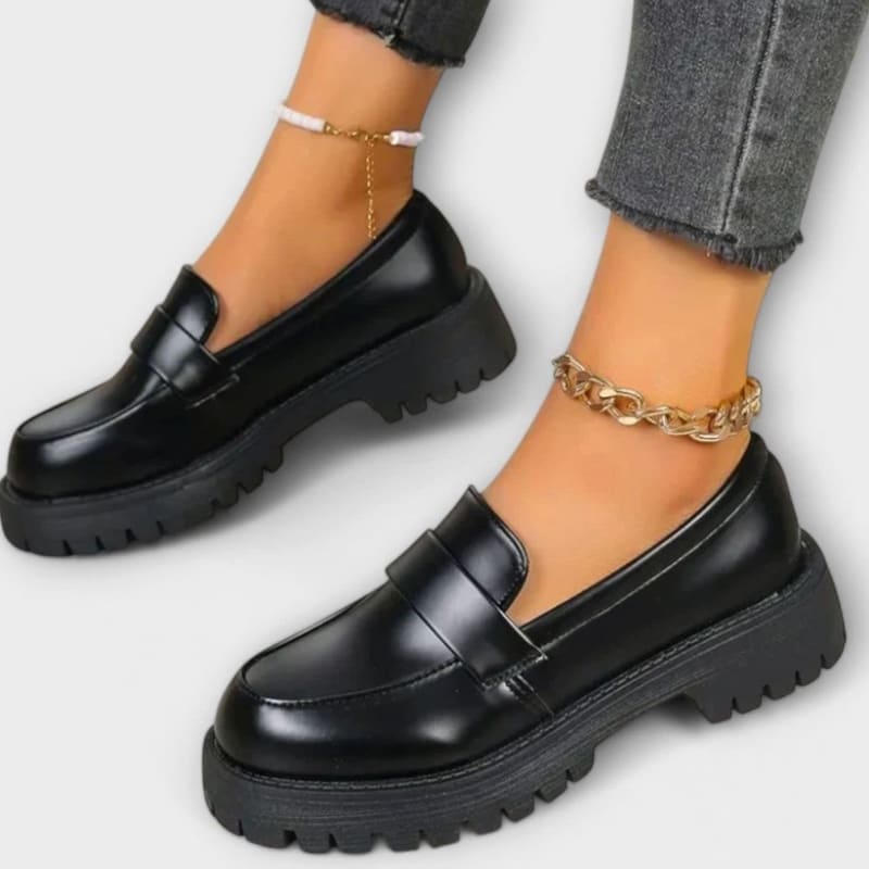 Women's Faux Leather Chunky Orthopedic Loafers | Gwenith_1