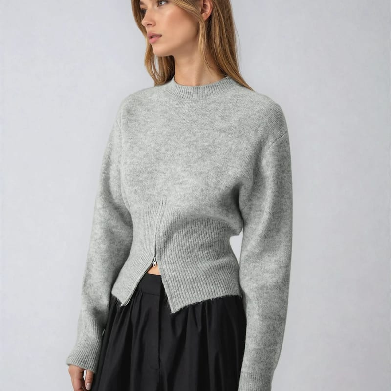 Women's Zip Hem Knit Jumper | Clemency_1