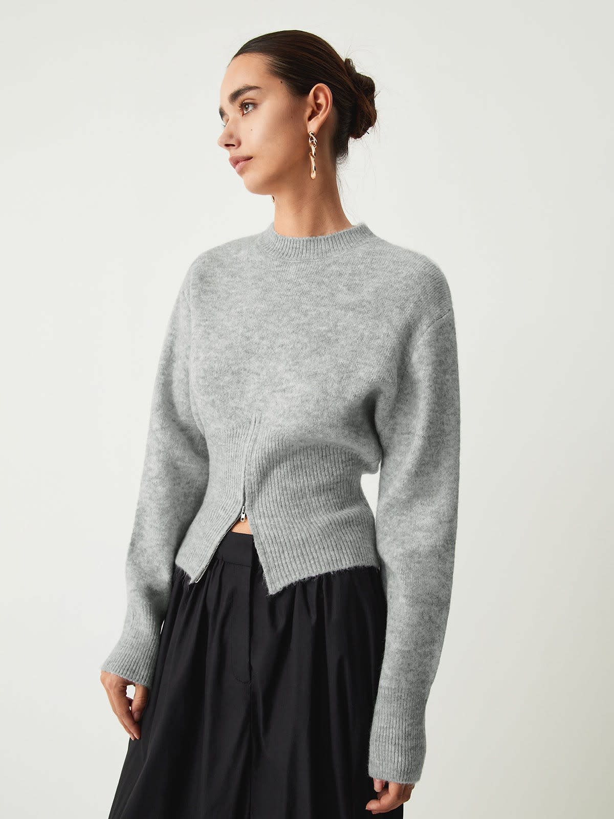 Women's Zip Hem Knit Jumper | Clemency_2