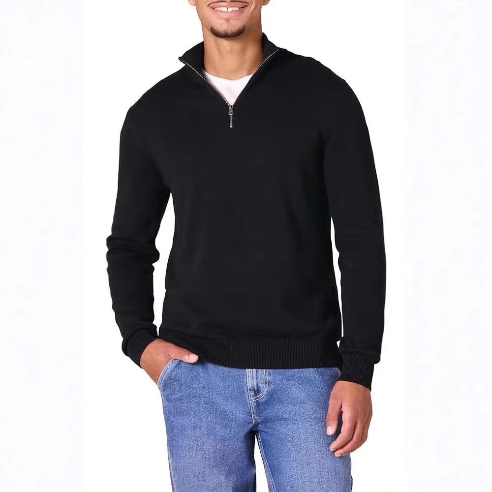 Men's Slim Fit Quarter Zip Jumper | Silas_4