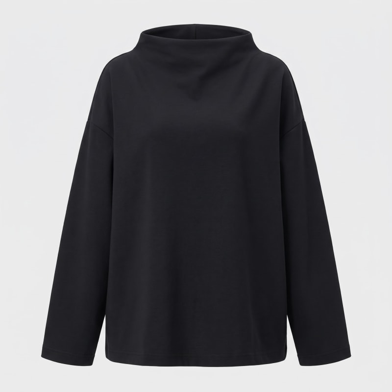 Women's Oversized Funnel Neck Jumper | Leila_1