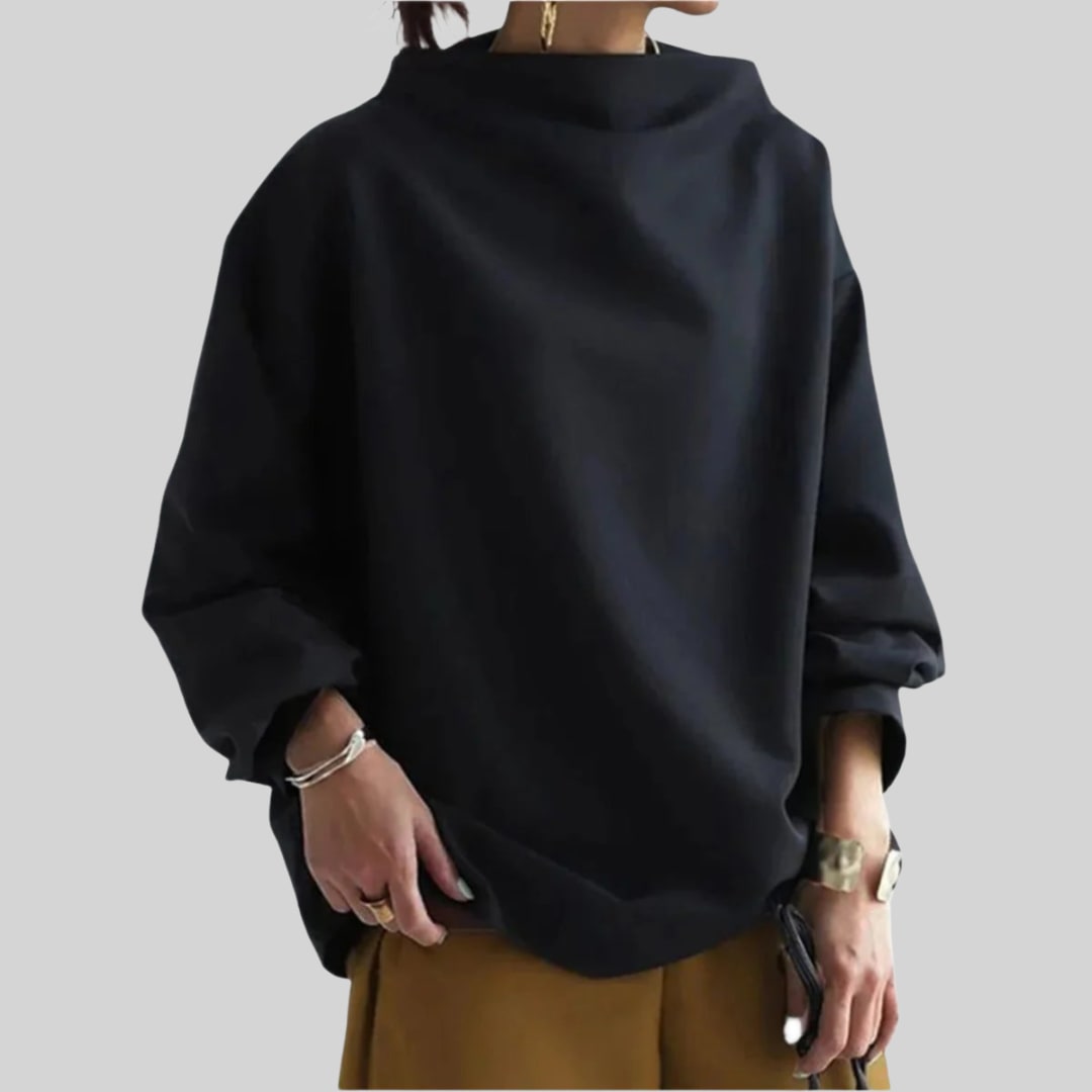 Women's Oversized Funnel Neck Jumper | Leila_2