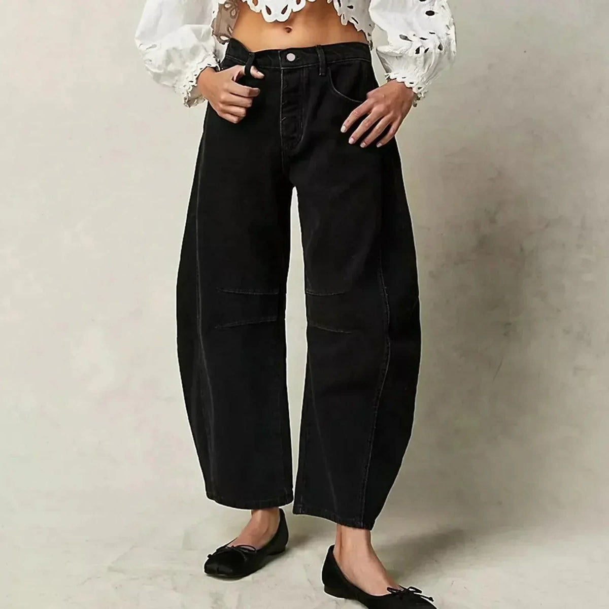 Women's High Waist Barrel Leg Jeans | Billie_4