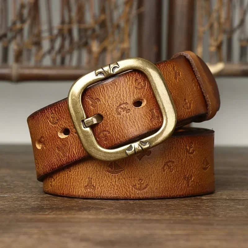 Men's Anchor Embossed Leather Belt | Seamus_2
