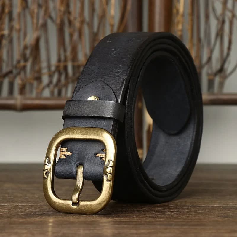 Men's Anchor Embossed Leather Belt | Seamus_9