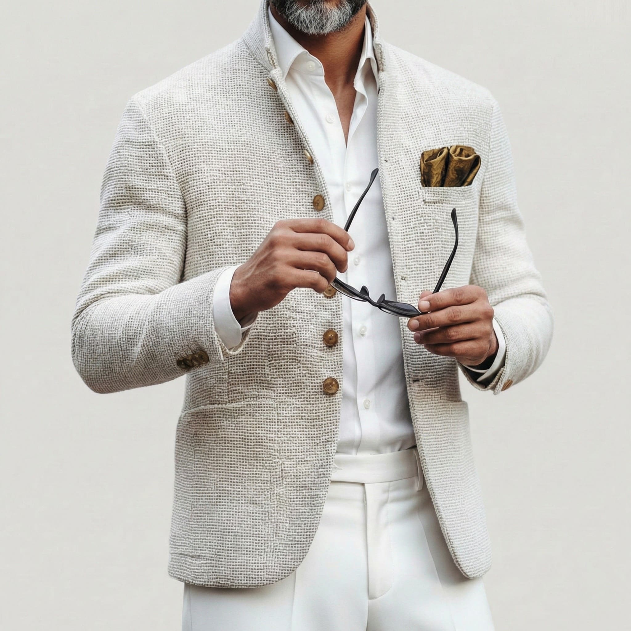 Men's Basket Weave Stand Collar Jacket | Rafe_3