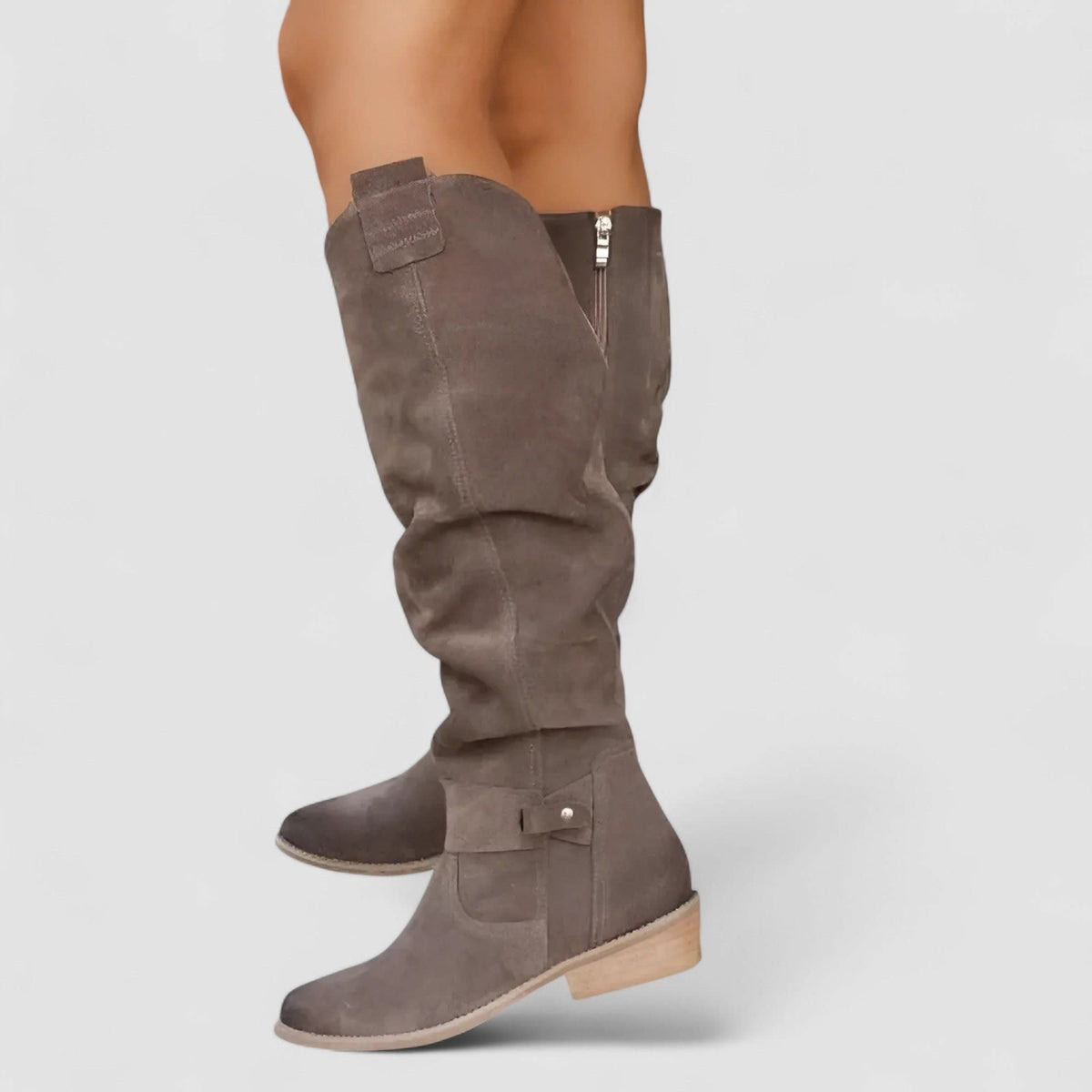 Women's Orthopedic Western Suede Knee-High Boots | Kate_7