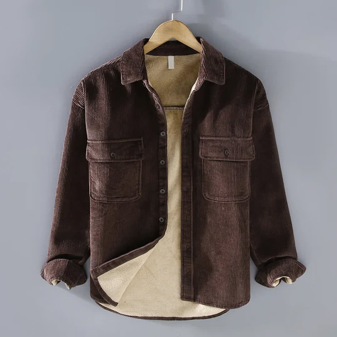 Men's Fleece Lined Corduroy Shacket | Conor_3