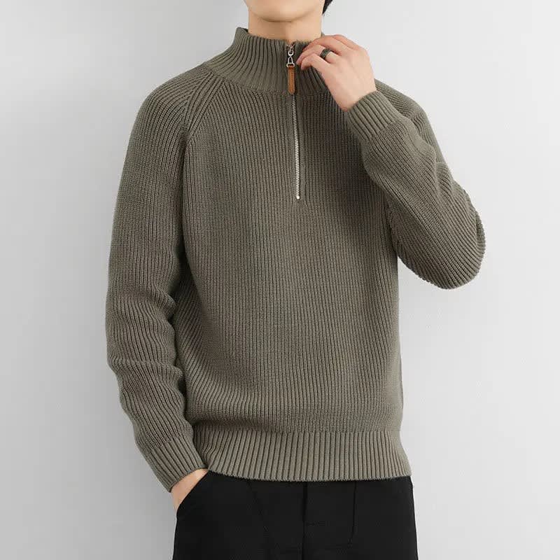 Men's Ribbed Half Zip Jumper | Simon_3