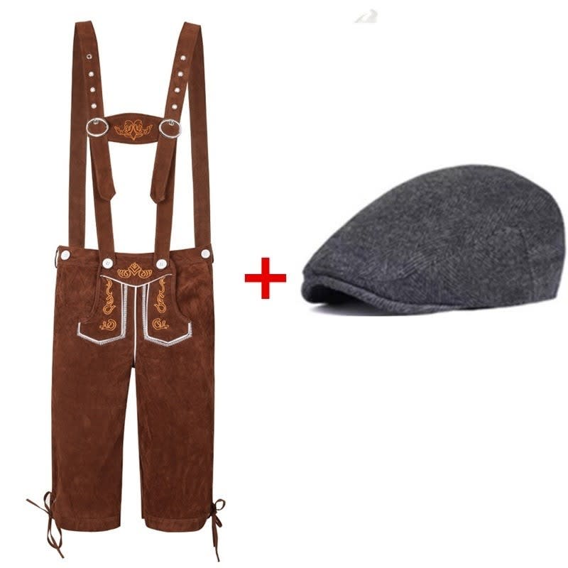 Men's Knee Length Lederhosen and Hat Set | Oswald_3