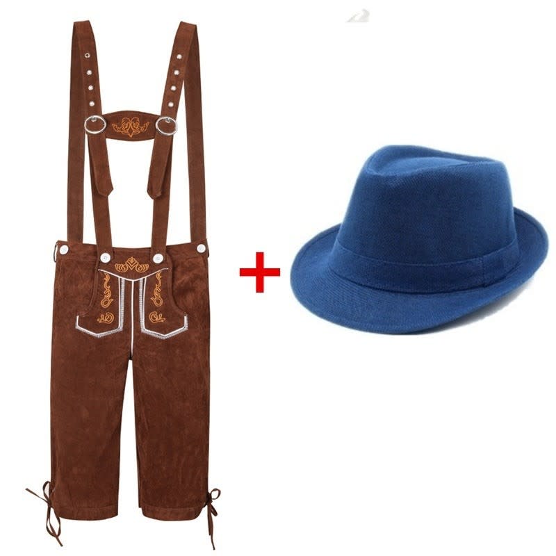 Men's Knee Length Lederhosen and Hat Set | Oswald_8