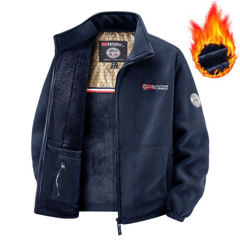 Men's Stand Collar Sherpa Fleece Jacket | William_1