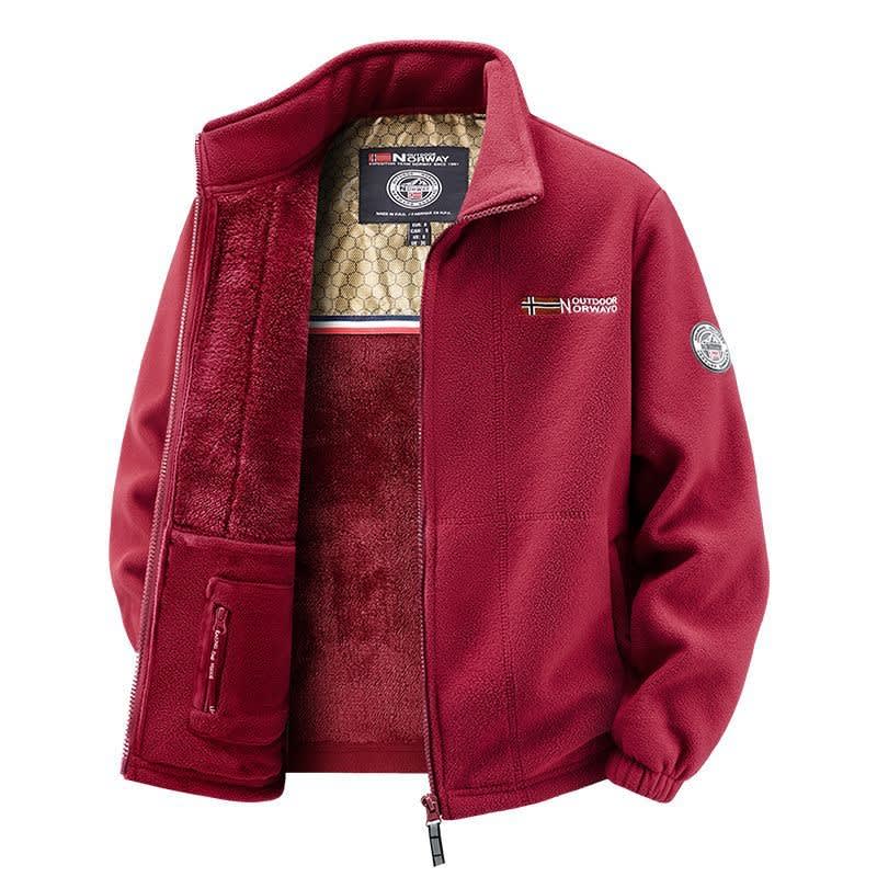 Men's Stand Collar Sherpa Fleece Jacket | William_2