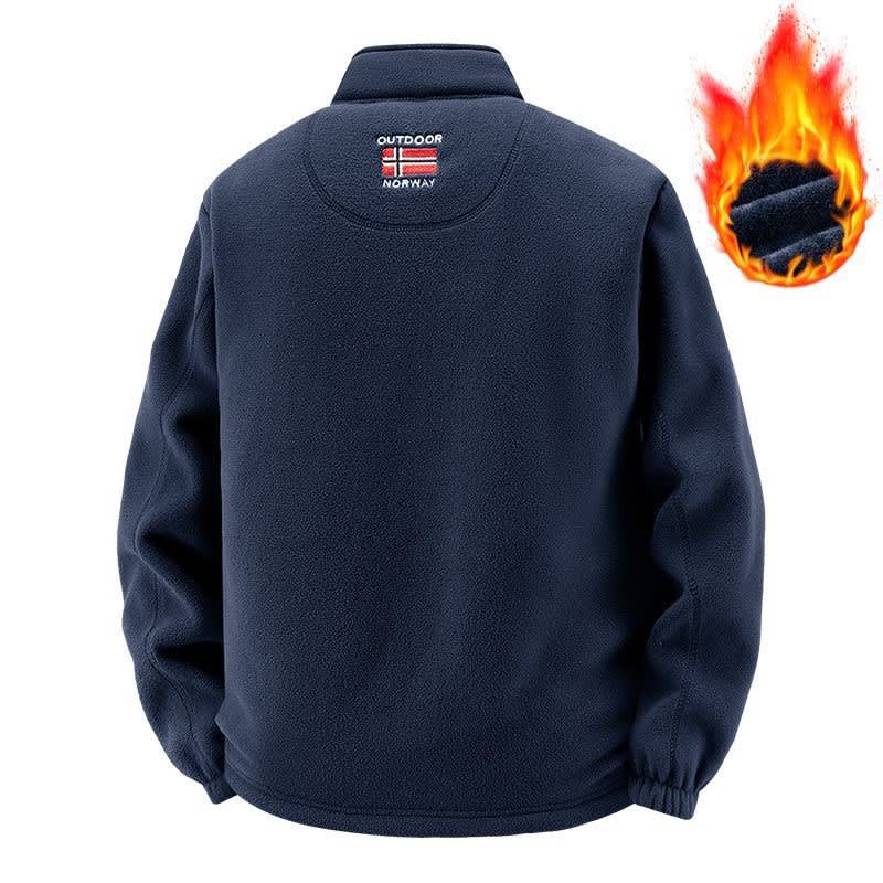Men's Stand Collar Sherpa Fleece Jacket | William_4