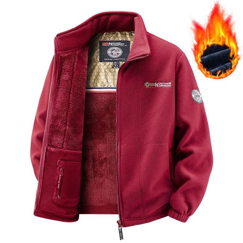 Men's Stand Collar Sherpa Fleece Jacket | William_6