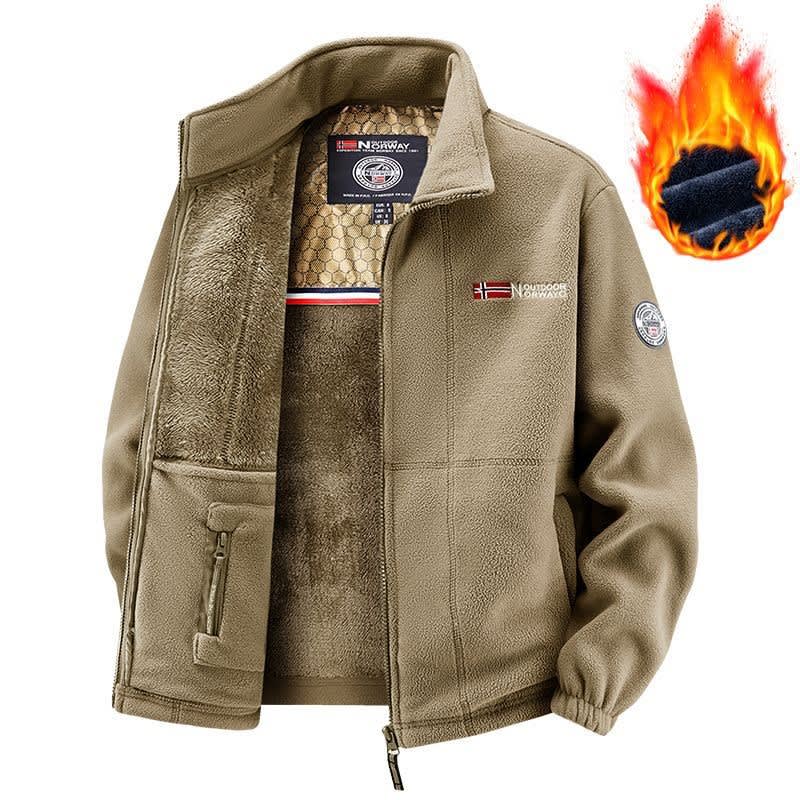 Men's Stand Collar Sherpa Fleece Jacket | William_8
