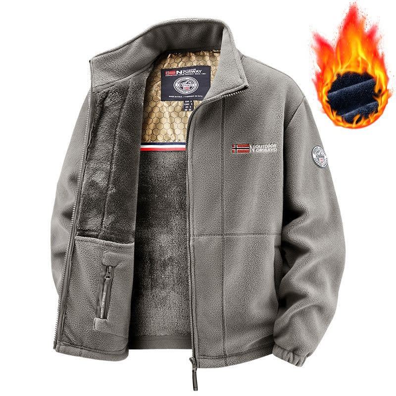 Men's Stand Collar Sherpa Fleece Jacket | William_9