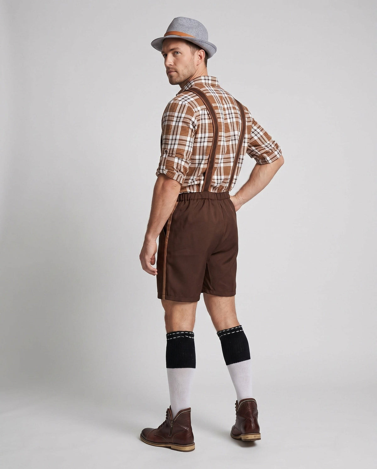 Men's Embroidered Bib Lederhosen | Tam_3