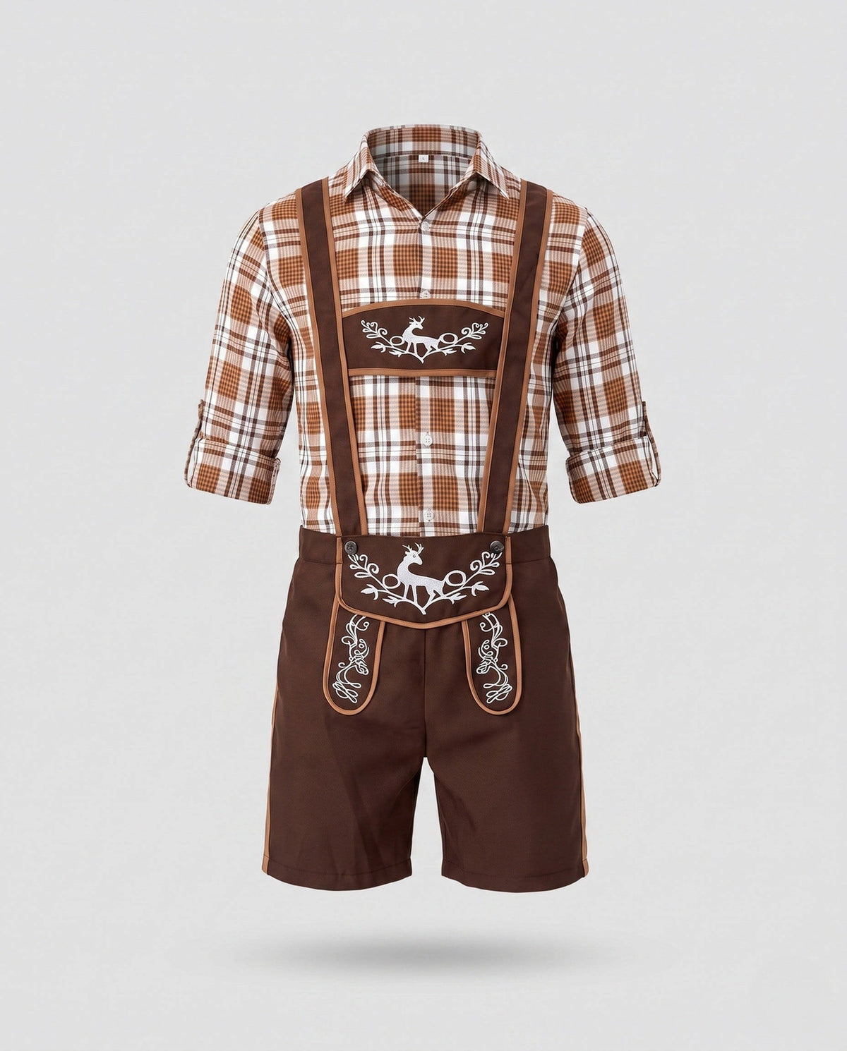 Men's Embroidered Bib Lederhosen | Tam_4