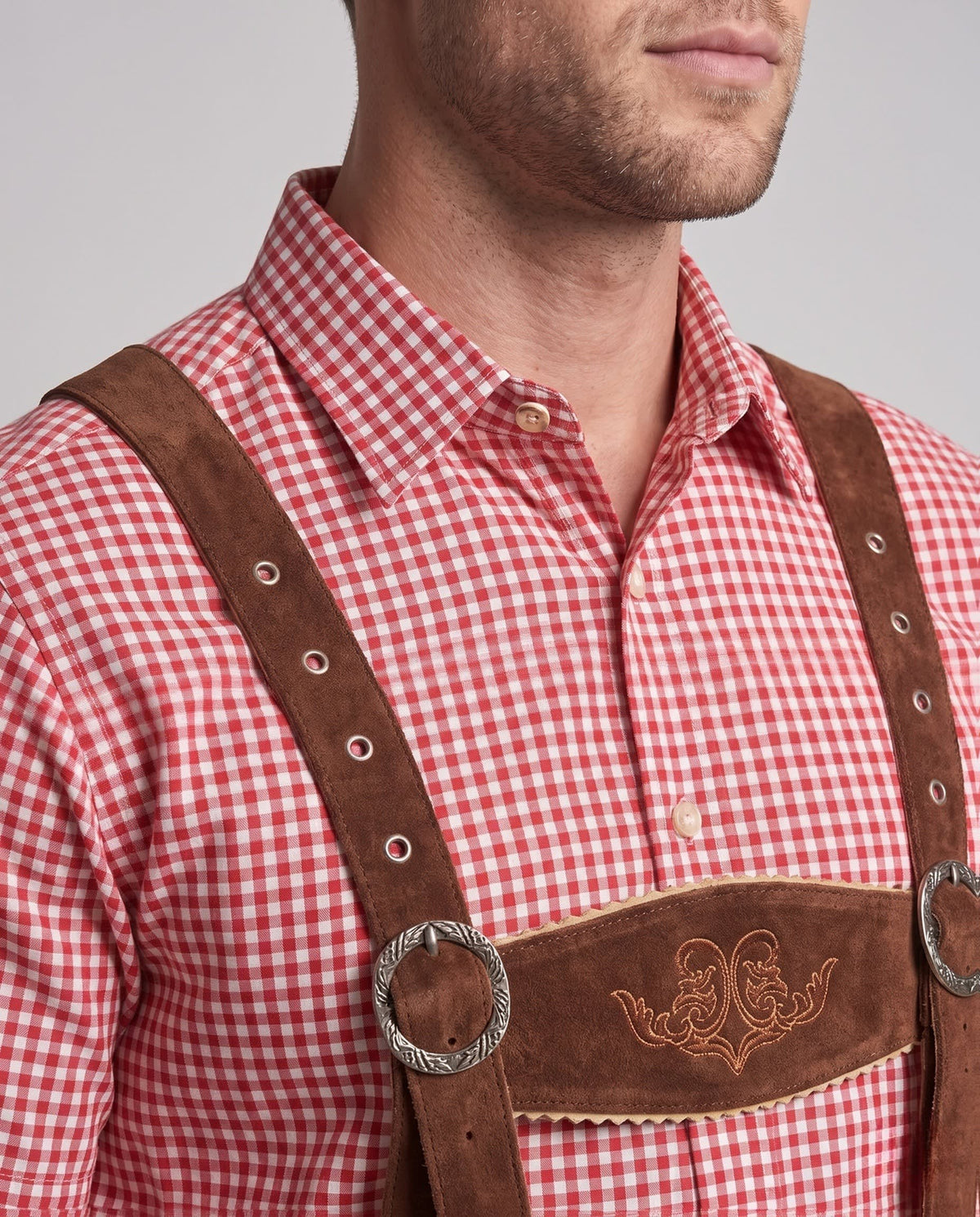 Men's Knee Length Embroidered Lederhosen | Morris_2