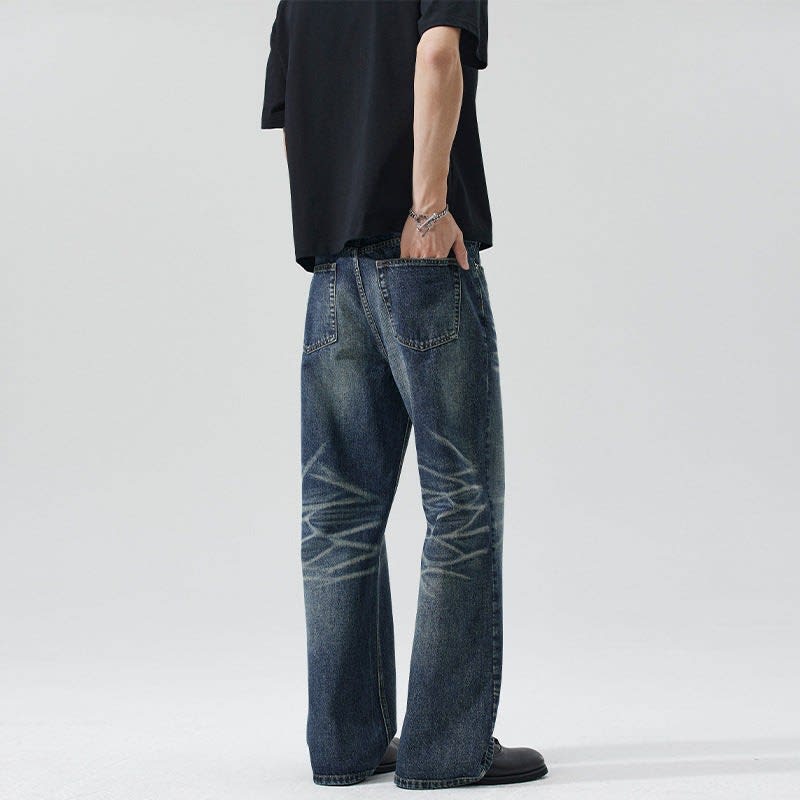 Men's Vintage Wash Wide Flared Jeans | Harvey_3