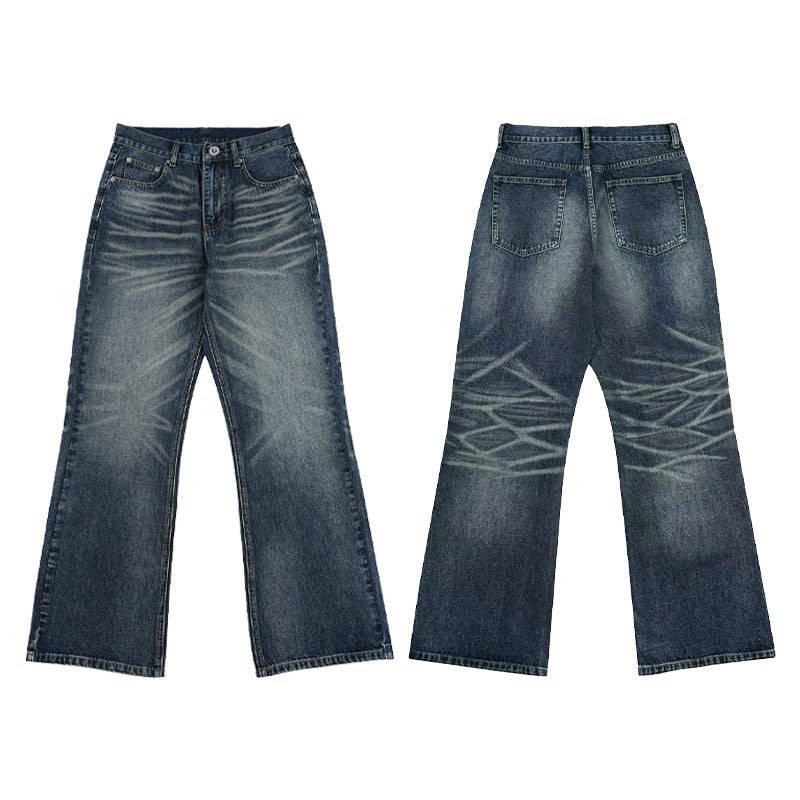 Men's Vintage Wash Wide Flared Jeans | Harvey_4